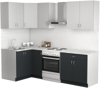 Готовая кухня S-Company Клео лайт 1.2x1.8 левая (антрацит/стальной серый) - 