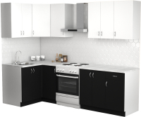 Кухонный гарнитур S-Company Клео лайт 1.2x2.0 левая (черный/белый) - 