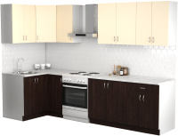 Кухонный гарнитур S-Company Клео лайт 1.2x2.4 левая (венге магия/песочный) - 