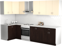 Кухонный гарнитур S-Company Клео лайт 1.2x2.5 левая (венге магия/песочный) - 
