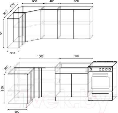 Кухонный гарнитур S-Company Клео лайт 1.2x1.8 левая (ясень шимо темный/ясень шимо светлый)