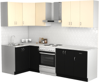 Кухонный гарнитур S-Company Клео лайт 1.2x2.0 левая (черный/песочный) - 