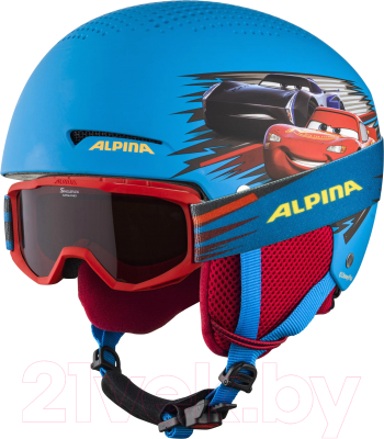 Шлем горнолыжный Alpina Sports 2020-21 Zupo Disney Set / A9231-80 (р-р 51-55, Cars)