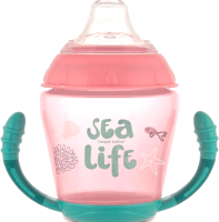 Поильник Canpol Sea Life с мягким носиком 9+ / 56/501 (230мл, розовый) - 