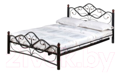 Двуспальная кровать Грифонсервис КД9-1 (черный/золото)