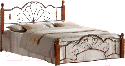 Двуспальная кровать Грифонсервис КД10-1 (коричневый/черный)