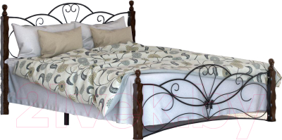 Двуспальная кровать Грифонсервис КД11-1 (коричневый/черный)