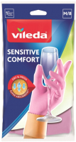 Перчатки хозяйственные Vileda Sensitive для деликатных работ / 105393 (M) - 