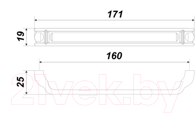 Изображение товара Ручка для мебели Boyard Iris 15510Z16001.25 / RS500BAZ.1/160