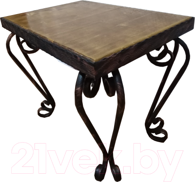 Кофейный столик садовый Грифонсервис КОВ11 (черный в золоте/орех)