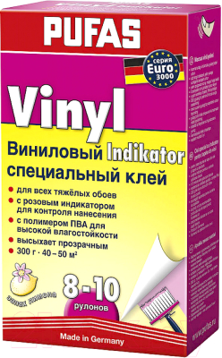 

Клей Pufas, Прозрачный;розовый, Euro 3000 Индикатор Виниловый