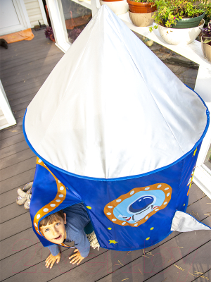 Детская игровая палатка Фея Порядка Космический корабль / CT-200 (темно-синий/серебро)