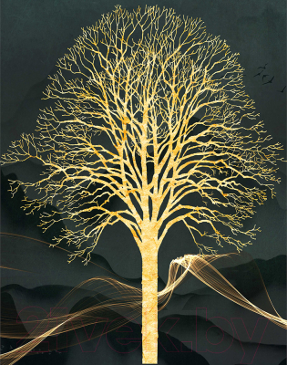 Фотообои листовые Citydecor Дерево 3D (200x254)