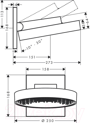 Верхний душ Hansgrohe Rainfinity 26226000