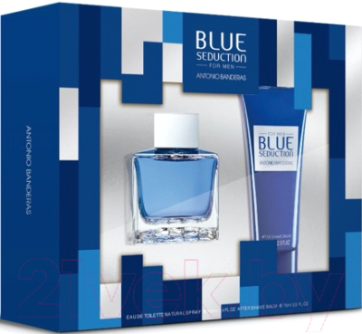 Парфюмерный набор Antonio Banderas Blue Seduction мужск. туалетная вода 100мл+лосьон п/бритья 75мл
