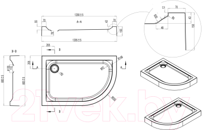 

Душевой поддон AM.PM, W53T-302L120W