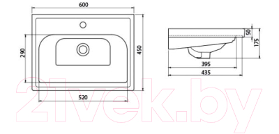 Купить Умывальник CeraStyle Frame 60 в Гомеле