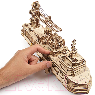 Корабль игрушечный Ugears Научно-исследовательское судно / 70135
