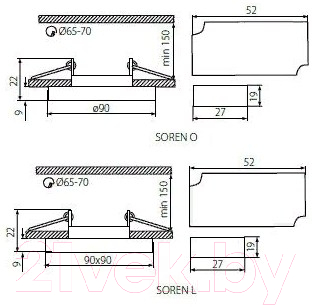 Точечный светильник Kanlux Soren L-SR WW / 24413