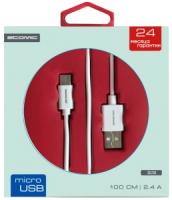 Кабель Atomic HQ-Base USB-microUSB / 30239 (1м, белый) - 