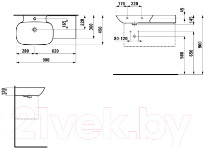 Умывальник Laufen Ino 8133020001041