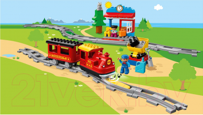 Конструктор электромеханический Lego Duplo Паровоз Поезд на паровой тяге 10874