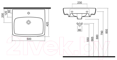 Умывальник Kolo Nova Pro M31151000 (50x42)