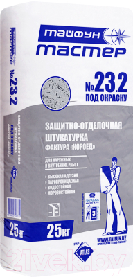 

Штукатурка декоративная Тайфун, Мастер №23.2 фактура короед под окраску