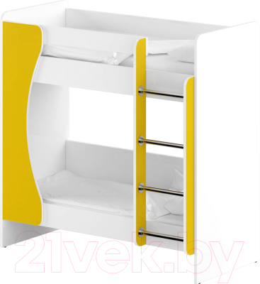 Двухъярусная кровать детская Славянская столица ДУ-КД2 (белый/желтый)