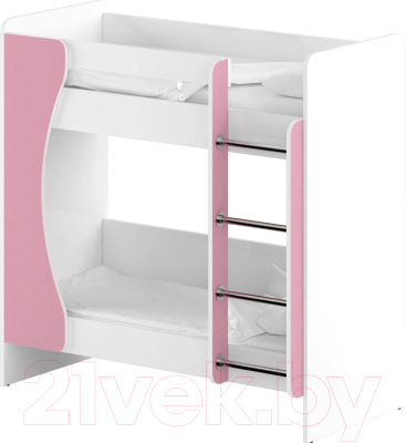 Двухъярусная кровать детская Славянская столица ДУ-КД2 (белый/розовый)