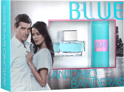 Парфюмерный набор Antonio Banderas Blue Seduction туалетная вода 80мл + дезодорант-спрей 150мл (женский)