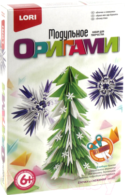 

Набор для творчества Lori, Модульное оригами Елочка и снежинки / Мб-003