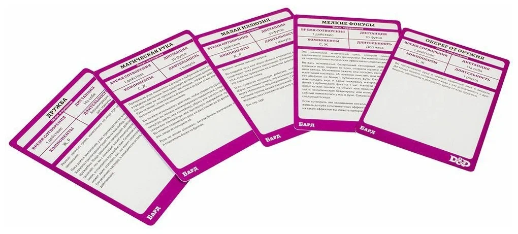 Набор карт для настольной игры Мир Хобби Dungeons & Dragons. Карты заклинаний. Бард / 73918-R — фото 4