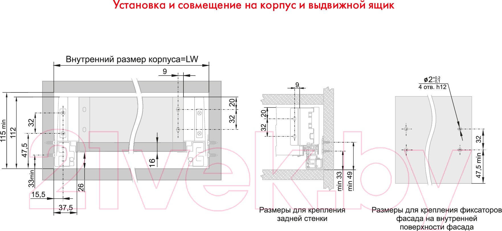 Комплект направляющих мебельных Boyard Старт SB18 / SB18W.1/450