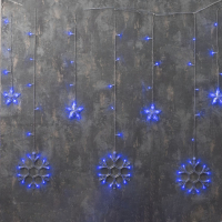 Светодиодная бахрома Luazon Decor Снежинки 2361713 (синий) - 