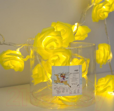 Светодиодная гирлянда Luazon Нить Розы желтые 3612368 (теплый белый)