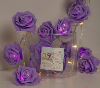 Светодиодная гирлянда Luazon Нить Розы фиолетовые 3612373 (теплый белый)