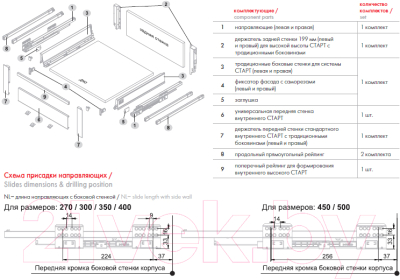 Комплект креплений мебельных Boyard SB088 / SBH44/GR (высокий)