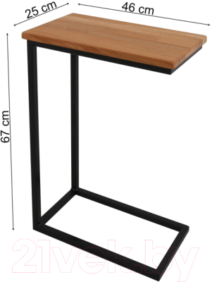 Приставной столик Stal-Massiv 1642-46/DD (черный/дуб темный)