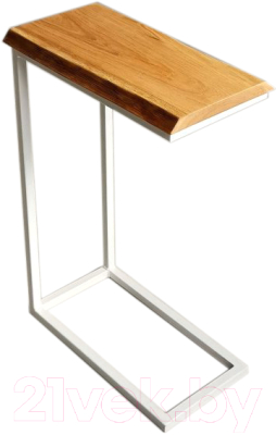 Приставной столик Stal-Massiv 10399-47/WH (белый/дуб натуральный с обзолом)