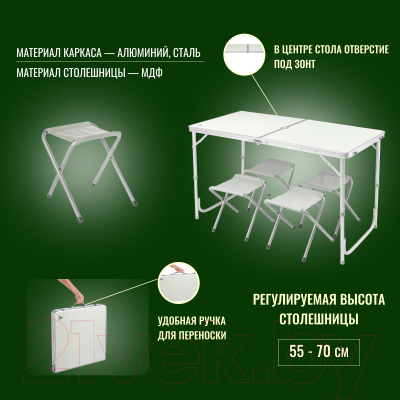 Комплект складной мебели Coyote HKTB-1002 (светло-серый)