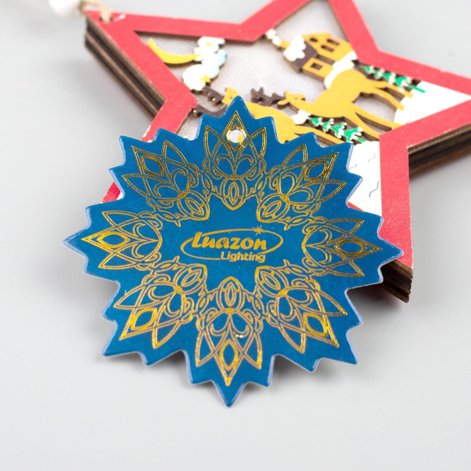 Светодиодная игрушка Luazon Звезда новогодняя 4357365 (т/белый) — фото 4