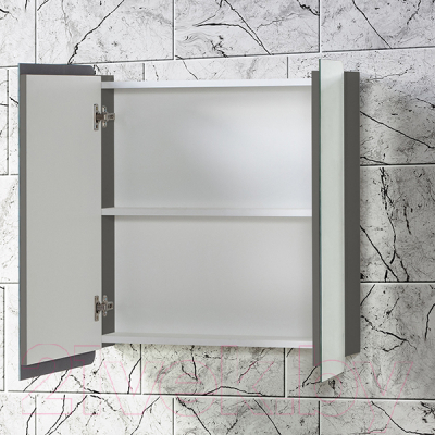 Шкаф с зеркалом для ванной Акваль Сеул / СЕУЛ.04.65.27.N