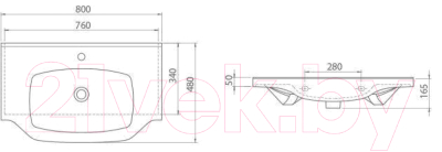 Умывальник CeraStyle New Klasik 80