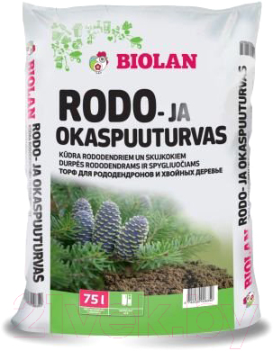 Грунт для растений Biolan Торф для рододендронов и хвойных деревьев (75л)