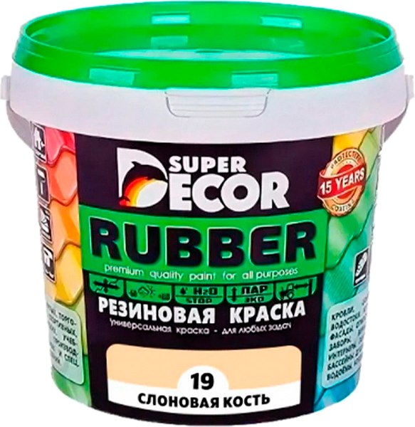 Краска Super Decor Резиновая №19 Слоновая кость (12кг)