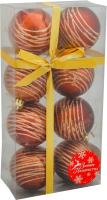 Набор шаров новогодних Зимнее волшебство Юпитер / 2122932 (8шт, шоколадный) - 