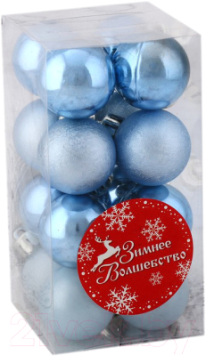 

Набор шаров новогодних Зимнее волшебство, Голубой, Камея / 4196402