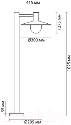 Фонарь уличный Odeon Light Furcadia 4833/1F