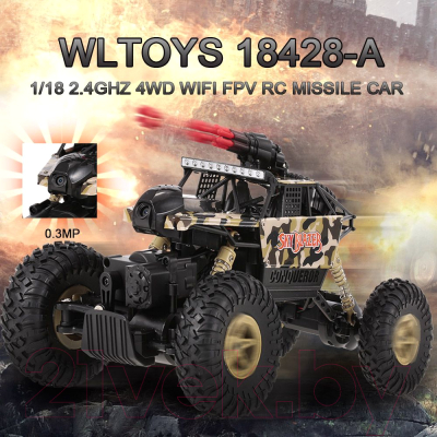 Радиоуправляемая игрушка WLtoys Машина / 18428-A 4WD 1/18 (коллекторная)